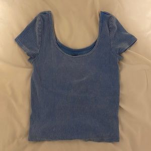 blue ribbed crop top wild fable